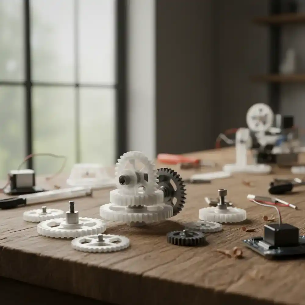 Close up of gears in a robot building kit